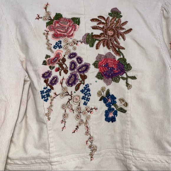 Corduroy embroidered blazer jacket - Picture 4 of 10